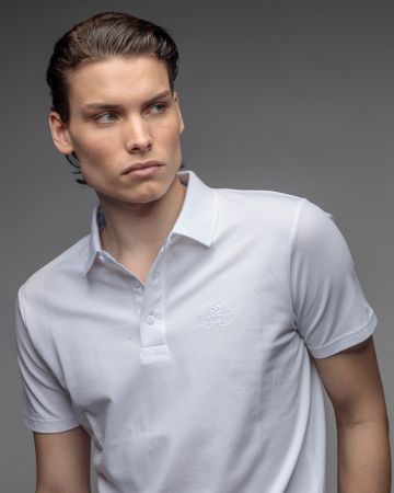 WHITE MEN'S SHORT SLEEVE POLO SHIRT 1D26SS4026SS2405