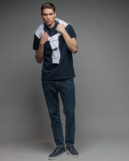 BLUE MEN'S SHORT SLEEVE T-SHIRT 1D26SS4075SS0105