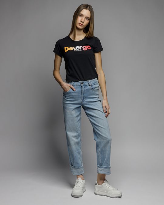 BLACK WOMEN'S SHORT SLEEVE T-SHIRT 2D26SS4544SS0105