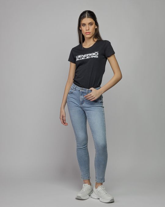 BLACK WOMEN'S SHORT SLEEVE T-SHIRT 2D26SS4549SS0105