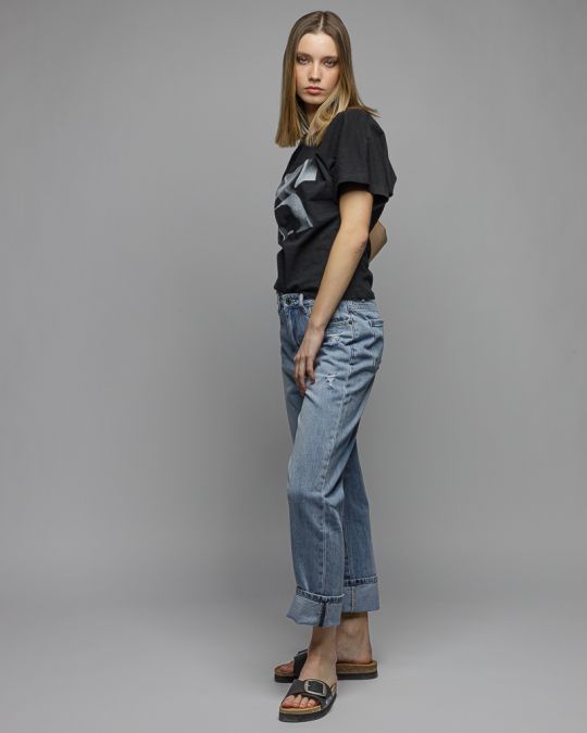 BLACK WOMEN'S SHORT SLEEVE T-SHIRT 2D26SS4537SS0105