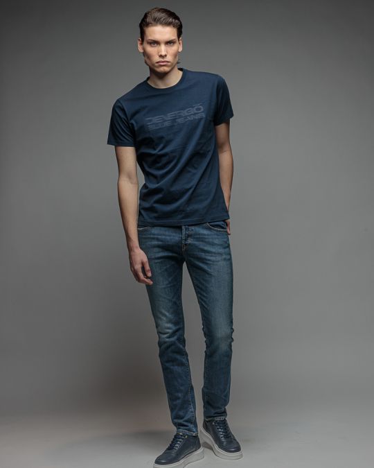 BLUE MEN'S SHORT SLEEVE T-SHIRT 1D26SS4027SS0105