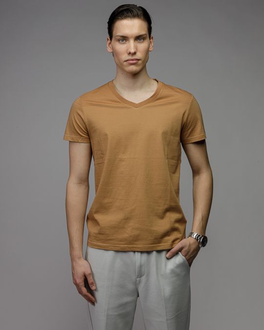 BROWN MEN'S SHORT SLEEVE T-SHIRT 1D26SS4039SS0105
