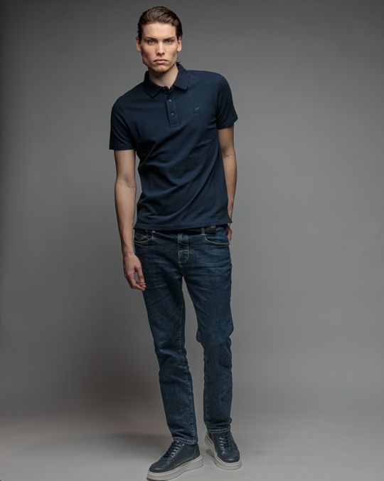 BLUE MEN'S SHORT SLEEVE POLO SHIRT 1D26SS4026SS2405