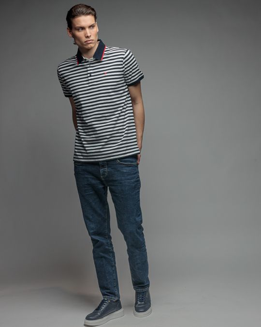 KÉK FÉRFI RÖVID UJJÚ PÓLÓ 1D26SS4028SS0105