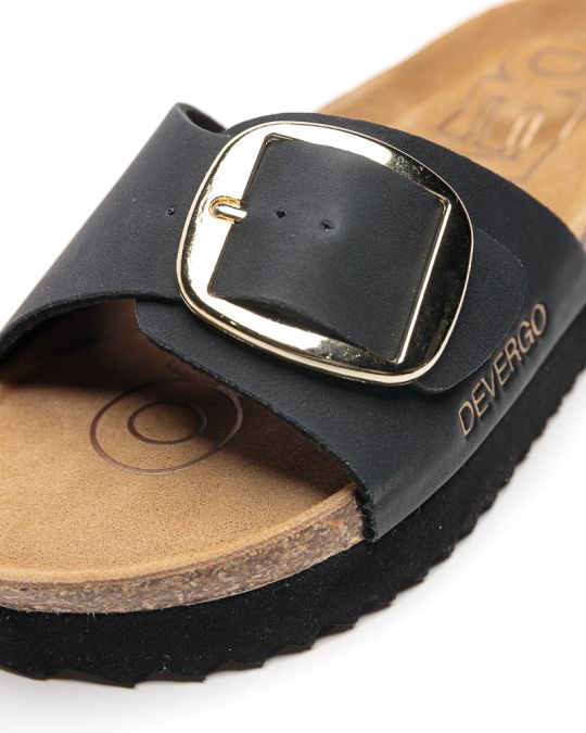 BLACK WOMEN'S SLIPPERS  - GAIA BUCKLE DE26SS2549BU PT