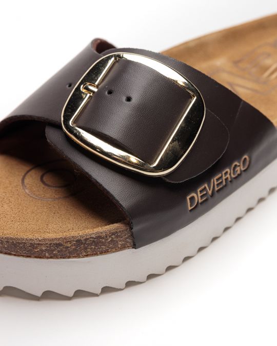 BARNA NŐI PAPUCS  - GAIA BUCKLE DE26SS2549BU PT