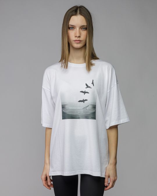 WHITE WOMEN'S SHORT SLEEVE T-SHIRT 2D26SS4524SS0105