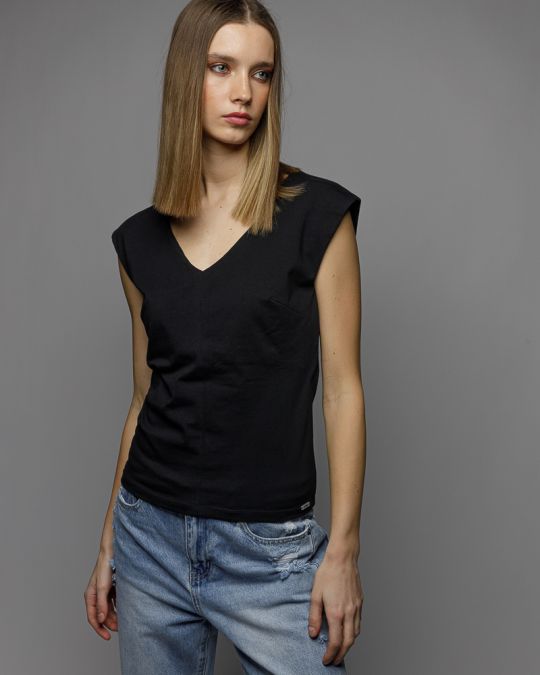 BLACK WOMEN'S TOP 2D26SS4531SL0205