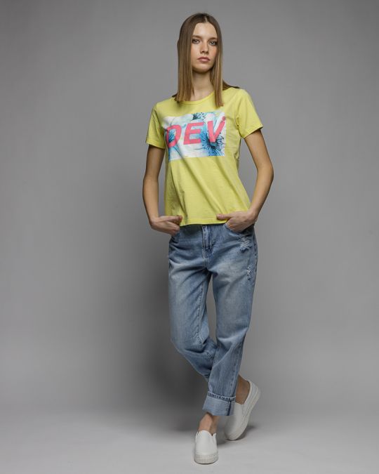 YELLOW WOMEN'S SHORT SLEEVE T-SHIRT 2D26SS4540SS0105