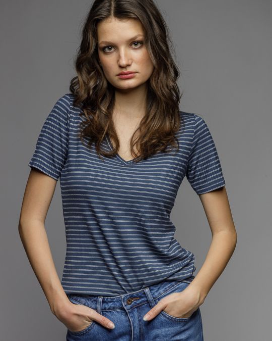 BLUE WOMEN'S SHORT SLEEVE T-SHIRT 2D26SS4543SS0105