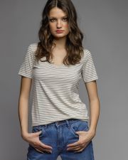 BEIGE WOMEN'S SHORT SLEEVE T-SHIRT