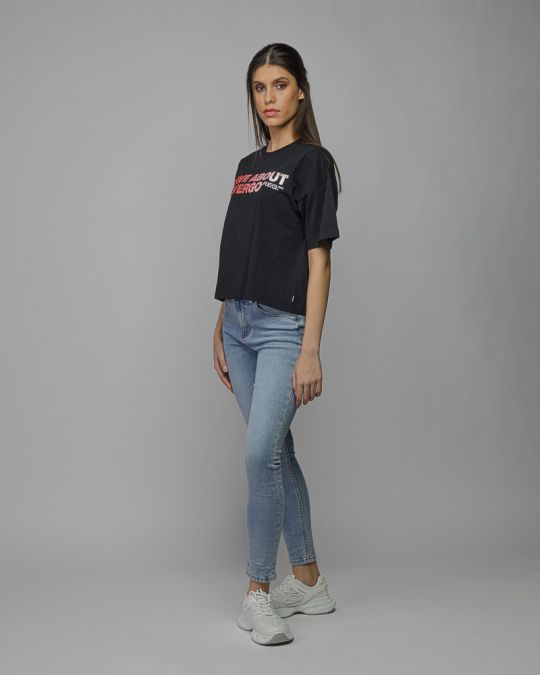 BLACK WOMEN'S SHORT SLEEVE T-SHIRT 2D26SS4526SS0105