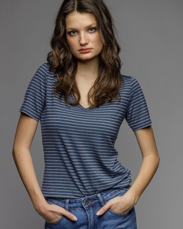 KÉK NŐI RÖVID UJJÚ PÓLÓ 2D26SS4543SS0105