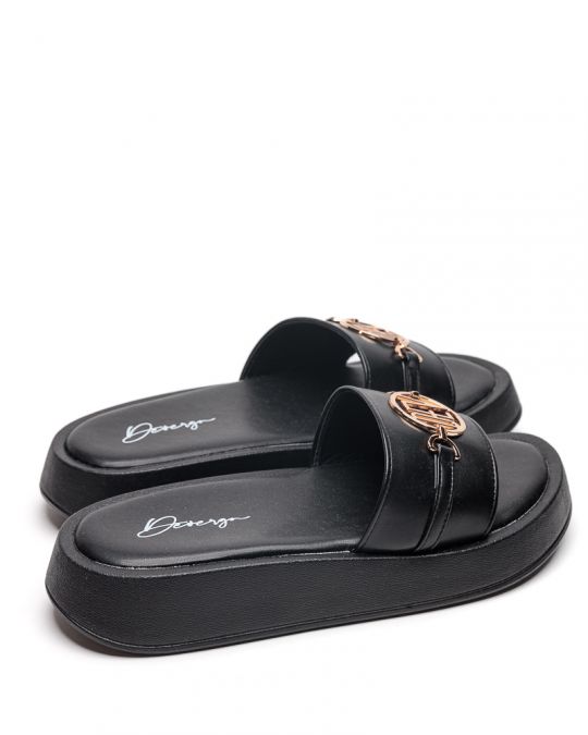 BLACK WOMEN'S SLIPPERS  - SHARON DE26SS2521PU SY