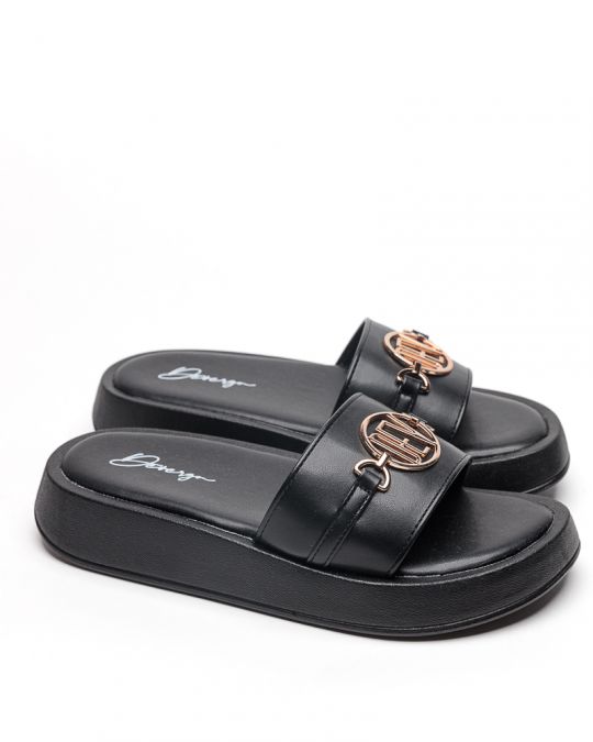 BLACK WOMEN'S SLIPPERS  - SHARON DE26SS2521PU SY
