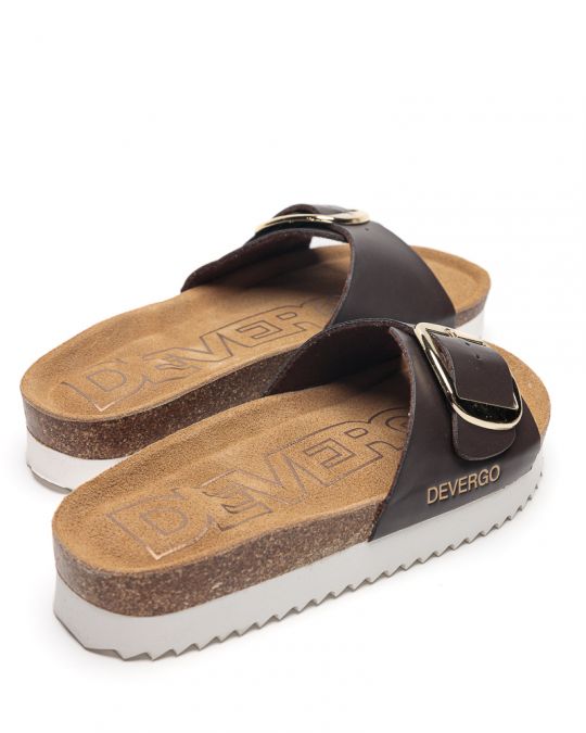 BARNA NŐI PAPUCS  - GAIA BUCKLE DE26SS2549BU PT