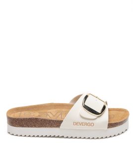 FEHÉR NŐI PAPUCS  - GAIA BUCKLE DE26SS2549BU PT