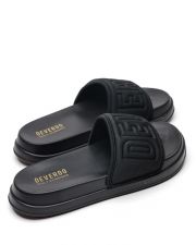 BLACK WOMEN'S SLIDES - BELLA