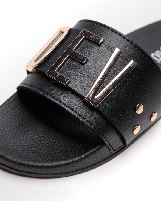 BLACK WOMEN'S SLIPPERS  - CARAVELLA LETTERS DE26SS2526LT SY