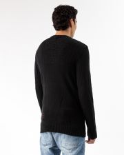 BLACK MEN'S KNITTED SWEATER