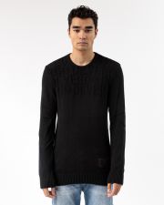 BLACK MEN'S KNITTED SWEATER