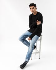 BLACK MEN'S KNITTED SWEATER