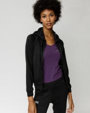 BLACK WOMEN'S ZIP-UP TOP