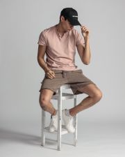 RÓZSASZÍN FÉRFI PÓLÓ