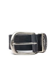 BLACK MEN'S LEATHER BELT