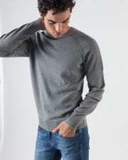 GREY MEN'S KNITTED SWEATER