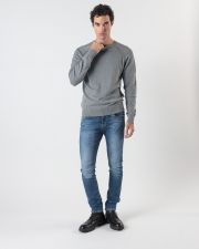 GREY MEN'S KNITTED SWEATER