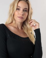 BLACK WOMEN'S LONG-SLEEVED T-SHIRT