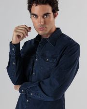 BLUE MEN'S LONG-SLEEVED SHIRT