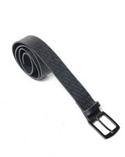 BLACK MEN'S LEATHER BELT