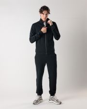 BLACK MEN'S ZIP-UP SWEATSHIRT