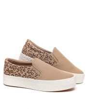 BROWN WOMEN'S SLIP-ON SHOES - HELIA