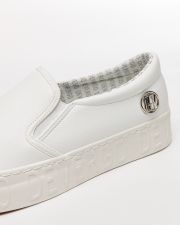 WHITE WOMEN'S SLIP-ON SHOES - HELIA PU