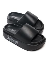 BLACK WOMEN'S SLIDES - KINGA