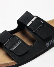 FEKETE FÉRFI UTCAI BŐR PAPUCS - ALFRED