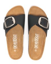 FEKETE NŐI UTCAI PAPUCS - GAIA BUCKLE