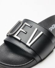 BLACK WOMEN'S SLIDES - CARAVELLA LETTERS