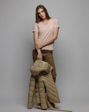 RÓZSASZÍN NŐI V-NYAKÚ RÖVID UJJÚ PÓLÓ