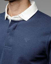BLUE MEN'S LONG SLEEVE POLO SHIRT