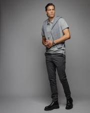 GREY MEN'S SHORT SLEEVE POLO SHIRT