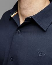 BLUE MEN'S PIQUE SHIRT