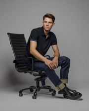 FEKETE FÉRFI RÖVID UJJÚ GALLÉROS PÓLÓ