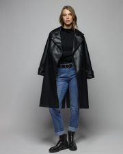 FEKETE NŐI HOSSZÚ UJJÚ GARBÓ PÓLÓ