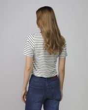 FEHÉR NŐI RÖVID UJJÚ CSÍKOS PÓLÓ