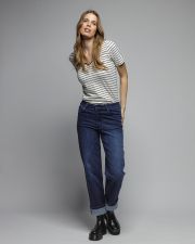 FEHÉR NŐI RÖVID UJJÚ CSÍKOS PÓLÓ